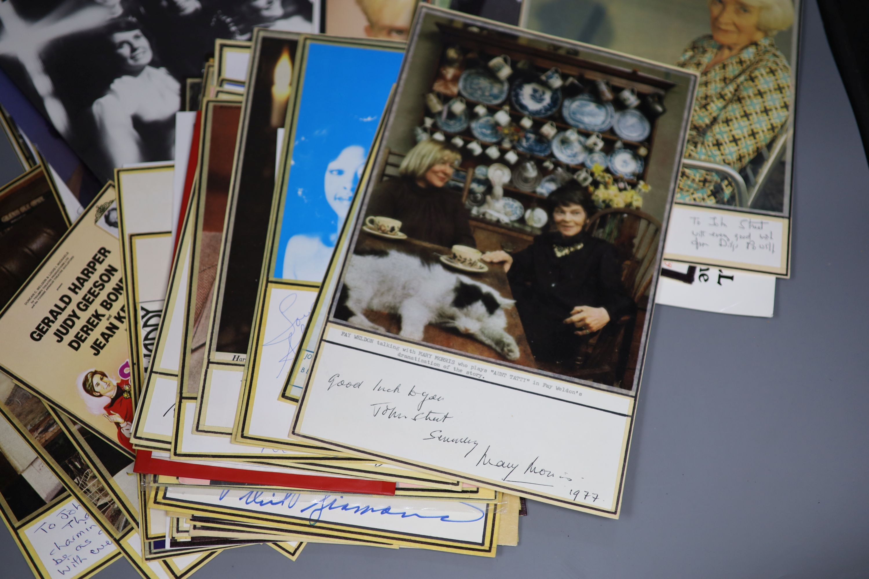 Assorted autographed photos to include Neil Diamond, Vera Lynn, Yul Brynner, etc.